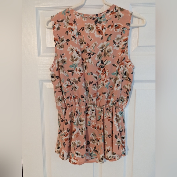 Collective Concepts | Bimini Peplum Blouse | Pink & Cream | M - Picture 3 of 6